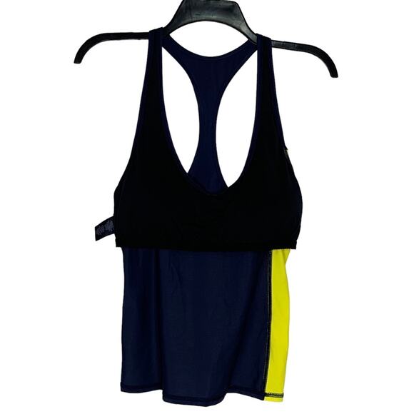 Tommy Hilfiger Swimsuit Top Racerback  Tankini Blue and Yellow Size M - Picture 8 of 11